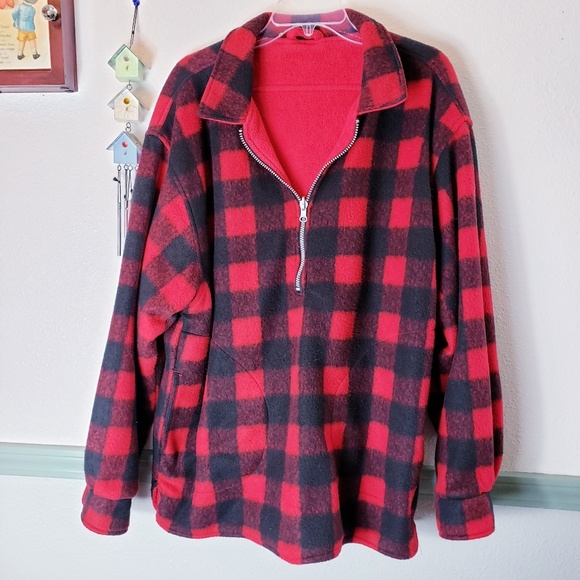 Jackets & Blazers - 🎈 Red n Black Plaid Sweatshirt Reverseable